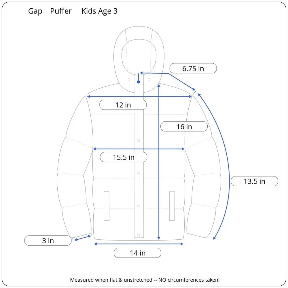 Baby Gap Warmest Jacket - Hooded Fleece Puffer Coat Navy Blue - Toddler 3 Years